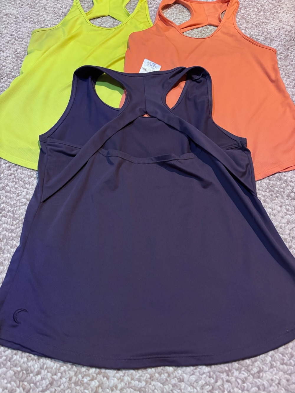 ZYIA Racerback Tank Tops - Purple, Neon Yellow & Coral - Picture 2 of 5